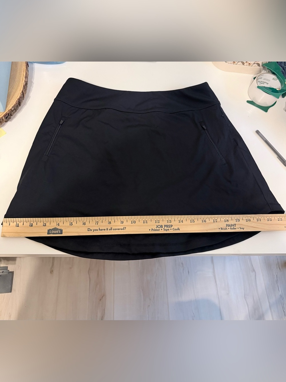 Black Active Skort with Zip Pockets